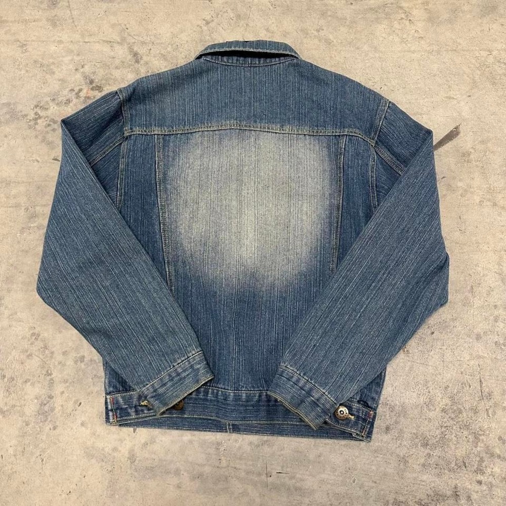 Y2K Vintage Distressed Faded Womens Blue Denim‎ Jacket Type 3 - Picture 8 of 8